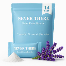 Never There Toilet Foam Cleaner - 14 Pack Touch Free Fizzy Foam Toilet Cleaner with No Smells, Sounds, or Stains - Foaming Potty Pods & Smell