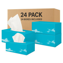 Facial Tissues 2-Ply ? Bulk Pack of 24 Boxes (4800 Tissues) | 200 Sheets Each | 100% Virgin Wood Pulp | Soft & Strong | for Home, Office, School |