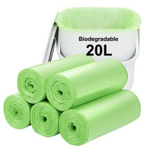 Biodegradable bin bags 100PCS, 20L small Bin Liner for Countertop Bin.Aievrgad 5.2 Gallon Trash/Garbage/rubbish Bags, 100% Recycled,Thick,