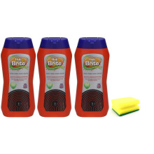 3X Hob Brite Hob Cleaner Lemon Sherbet (3X 250 ML), Ceramic, Electric, Halogen and Induction Hob Cream Cleaner with Degreaser Sponge- Packaging May