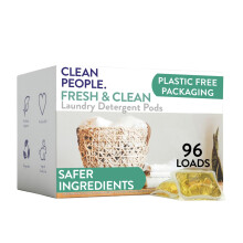 Clean People Laundry Washing Capsules - Recyclable Packaging, Hypoallergenic, Stain Fighting - Ultra Concentrated, Laundry Soap - Fresh Scent, 96 Pack