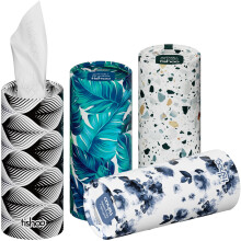 tishoo Hyaluronic Acid-Infused 4-ply Ultra Luxury Tissues | for Car Cup Holders, Home & Travel | 4 Tubes in Plastic-Free Packaging | Mixed/Mayfair