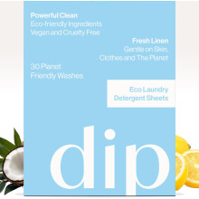 Dip Eco-Friendly Laundry Sheets Detergent | Plant Based, Plastic Free & Zero Waste | Perfect for Sensitive Skin | Travel Washing Detergent Sheets | 30