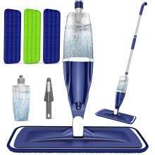 Spray Wet Floor Mops with 3 Reusable Washable Pads for Cleaning Floors - EXEGO Microfibre Floor Mop with Spray Household Flat Mops for Cleaning