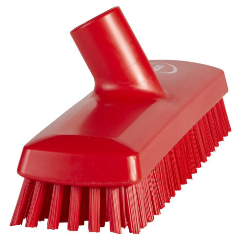 Vikan 70414 Stiff Bristle Deck Scrub, 10-3/4" Polyester, Red 1