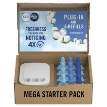 Febreze 3Volution Air Freshener Plug-In Starter Kit + 4 Refills (20ml x 4) ? Cotton Fresh