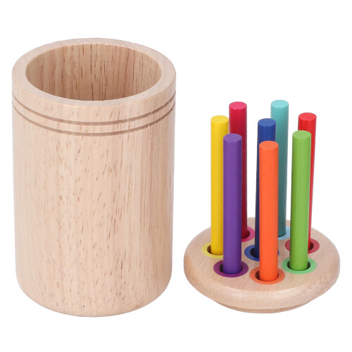 Jouet de tri en bois multicolore : 16 bâtons, 10 pièces