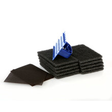 The Chemical Hut Blue Griddle Scourer Holder, 10 Cleaner Pads & 10 Mesh Screens For Cleaning Ovens, Grills, Pans And BBQ's/Barbeques