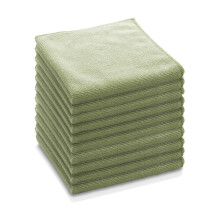 E-Cloth General Purpose Microfibre Cloth, Multipurpose Cleaning Cloth for Household Surfaces, Washable and Reusable, 100 Wash Promise, Green, 10 Pack