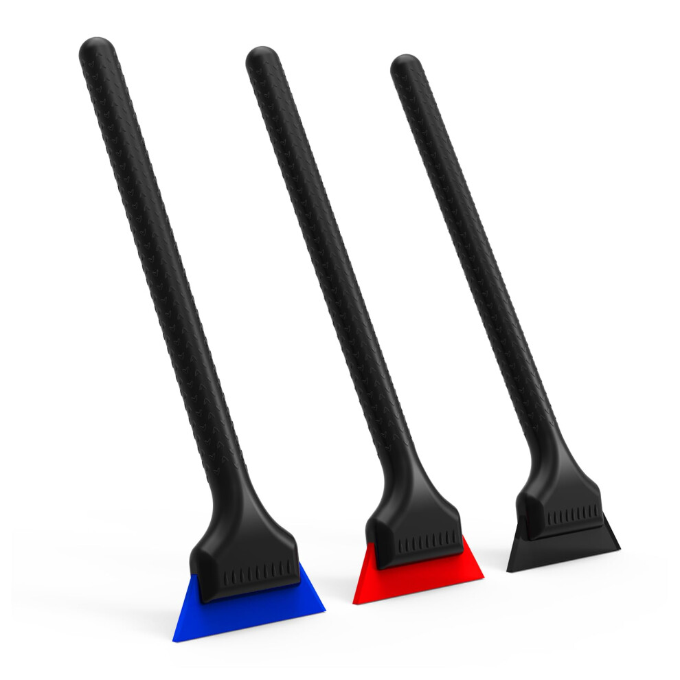 Ehdis Mini Vinyl Squeegee Set With 3 Varying Degrees Of Softness, Window Tint Rubber Squeegee, Side Mirror Wiper, For Automotive Rearview Mirror Black/Red 5051221027876