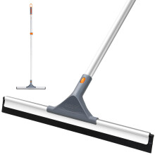 Eazer Floor Squeegee Mop: Heavy Duty Scrubber with Extendable 50.3'' Aluminum Pole and Rubber Squeegee for Wet Room, Kitchen, Swimming Pool, Concrete