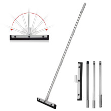 DrDirt Floor Squeegee,35 CM Wet Room Floor Squeegee with 3-Section Stainless Steel Extension Pole, Replaceable Foam Rubber Blade, Ideal for Bathroom,