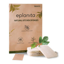 eplanita Natural Dishwashing Sponges, Kitchen Eco Scrub Scourer, Natural Loofah Plant, Biodegradable and Zero Waste (12 Pack)