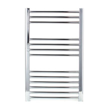 Manissa Milano Chrome Straight Central Heating Towel Rail W500mm x H800mm Flat Central Heating Towel Radiator