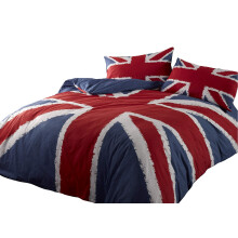 Rock N Roll Funky Union Jack British Uk Blue Red White Double Duvet Cover Bedding Bed Set, Blue