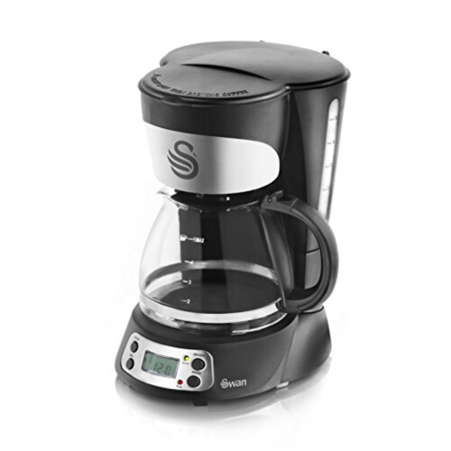Swan Swan SK13130N Programmable Coffee Maker with Keep Warm Function, LCD Timer, 750ml, 700W, Black
