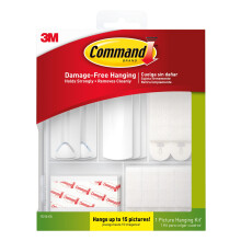 Command Picture Hanging Kit, Assorted Adhesive Strips and Hangers - For a variety of Framed Pictures and Posters - Damage Free