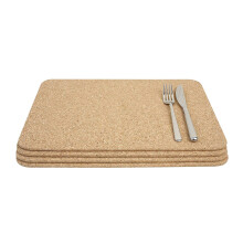 T&G 15039 FSC Certified Cork Rectangular Table Mats/Surface Protectors, Set of 4, Large, 40 x 30 x 0.6 cm, Natural