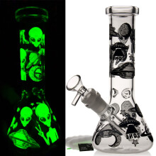 Glass Bong Pipe Water Bongs for Smoking Bong Bowl 14.5mm Height 21cm 200g Recycling Tornado Filter Glass Water Bong hookahs Oil Rig Bong (Red