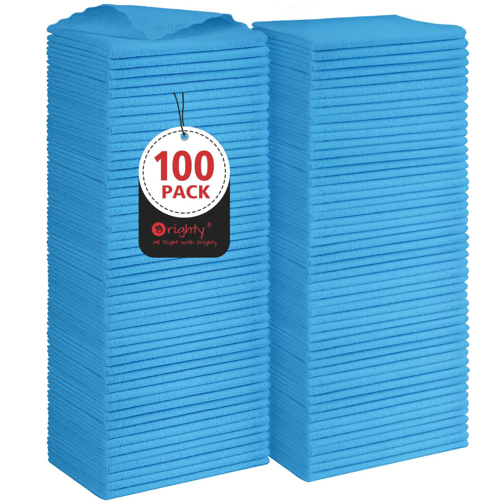 Orighty Microfiber Cleaning Cloths, 100 Pack Reusable Cleaning Cloths, Shop Rags Bulk For Cars, Multi-Purpose Shop Towels For Automotive, Mechanic, 5051221036489