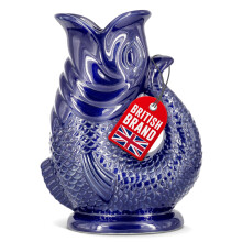 Glug Jug The Bubble Jug? Dark Cobalt Blue 1.5L Litre Extra Large Fish Shaped Decorative Ceramic Glugging Cocktail, Water and Gin Gurgling Pitcher