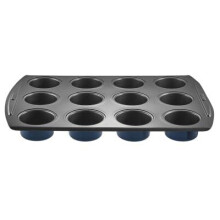 Lakeland 12 Hole Non-Stick Loose Based Mini Sandwich Tin ? Handy Fill Lines for Evenly Sized Bakes