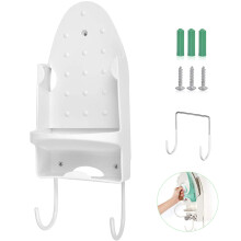 Oranlife Wall Mounted Ironing Board Rack Electric Iron Holder Household Bathroom Shelf,White,16.9inch x 5.5inch x 4.72inch