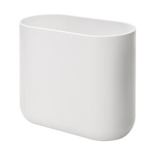iDesign Compact Bathroom Bin, Slim Plastic Bin for Bathroom, Bedroom or Office Waste, Durable Bin with Sleek and Elegant Design, White, 26.8 cm x 14.0