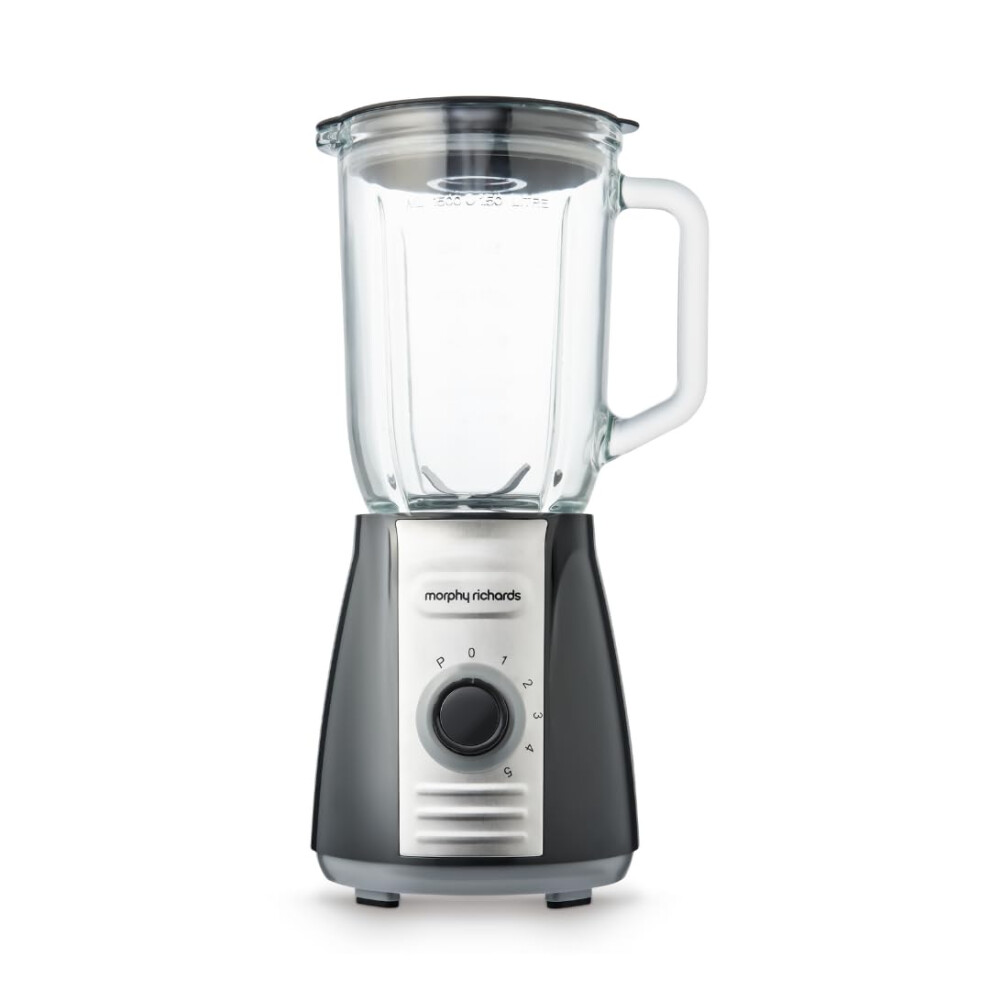 Morphy Richards Total Control Glass Jug Blender with Ice Crusher Blades, 5 Speed Settings, Pulse Control, 600 W, 1.5 litres, Grey, 403010-image-OPC-PJSTSX7-NEW