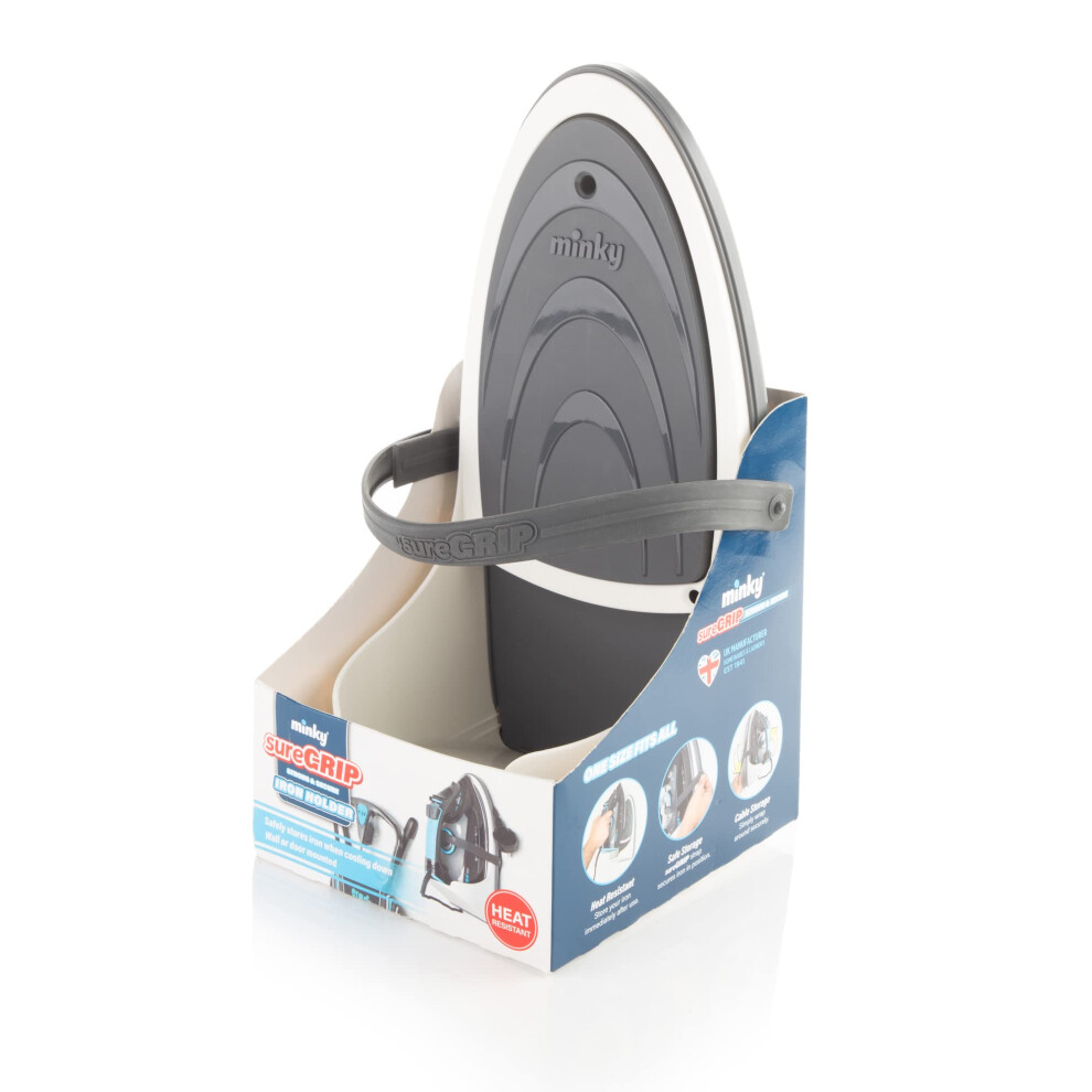 Minky Vh80900108 Sure Grip Iron Holder With Strong And Secure Strip, One Size Grey