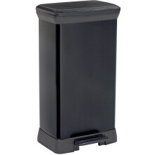 Curver Metal Effect Pedal Touch Deco Bin, Black, 50 Litre