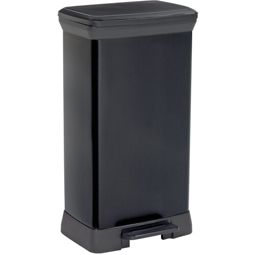 Curver Curver Metal Effect Pedal Touch Deco Bin, Black, 50 Litre