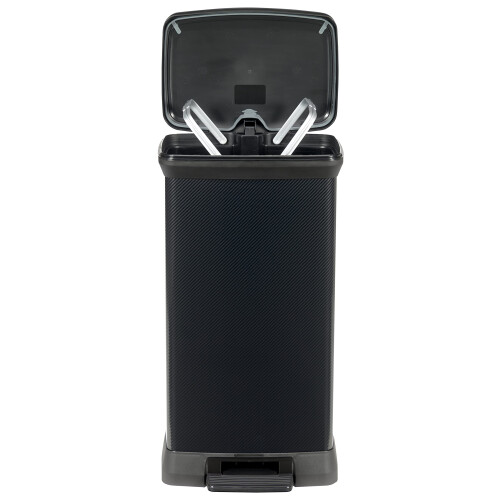 Curver Curver Metal Effect Pedal Touch Deco Bin, Black, 50 Litre 1