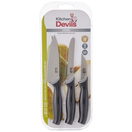 Kitchen Devils S8603017 Control Starter Set, Stainless Steel, Black, 3 PCE 1