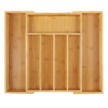 Utoplike Bamboo Cutlery Tray Silverware, Drawer Dividers for Kitchen Utensils, Flatware Tray Drawer Insert, Office Supplies
