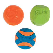 ChuckIt! Fetch Rubber Dog Ball Medley, Strato, Erratic, Ultra Squeaker Balls for Dogs, Durable High Bounce Launcher Compatible Dog Toy Gen 2 - 3 Pack,