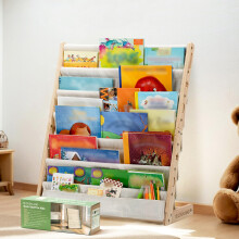 COSYLAND Wooden Kids' Bookshelf - Children's Bookcase Display Rack, 6 Layers - Fabric Toddler Bookshelf, Suitable for Kids' Room and Nursery (24.8