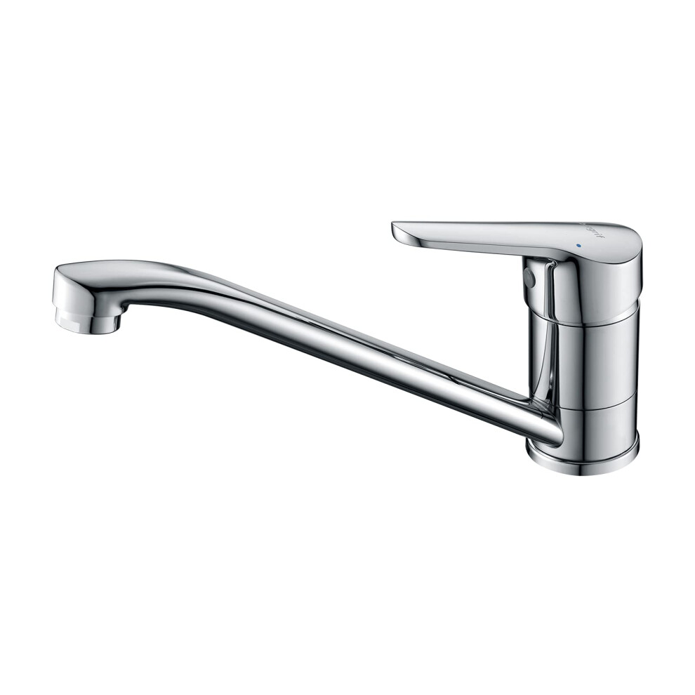 Ibergrif M14450 Kitchen Sink Mixer Tap, Caravan Tap, Monobloc Single Top Lever With Long Swivel Spout, Single Handle 360? Swivel, Brass Body Chrome 5051221048482