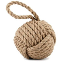 Nautical Rope Doorstop ~ Natural Brown Monkey's Fist Knot Door Stop