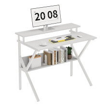 CAIYUN 70cm Computer Desk, Home Office Desk for Home, Small Desk for Spaces, White Small Table with Monitor Stand