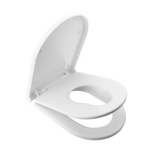 Ibergrif M41001-2 D Shape Family Toilet Seat, White Soft Close Toilet Seat with Child Seat Built in, Removable Potty Training Toilet Seat, 360 Degree