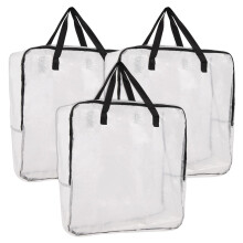 Bargain Factory Storage Bags Pack of 3 Extra Large Heavy Duty Moving House Essentials, Strong Handles & Zips, Clothes Storage, Packing, Laundry Bags,
