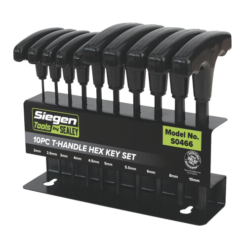 Sealey Siegen by Sealey 10pc T-Handle Allen Key Hex Set - S0466 1
