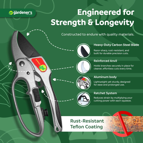 Secateurs & Pruning Scissors, Heavy Duty, Made for Weak Hands But Strong Enough for Any Pruning Application, This Tool Makes a Great Gift for 1