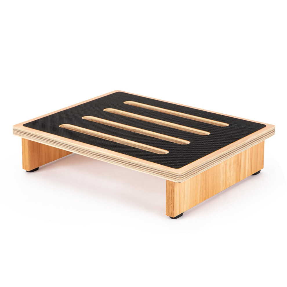 Strongtek One Step Stool For Adults With Non-Slip Rubber Stepping Surface, Portable Wooden Riser, Doorsteps, 440 Lb. Load Capacity For Kitchen, 5051221055855