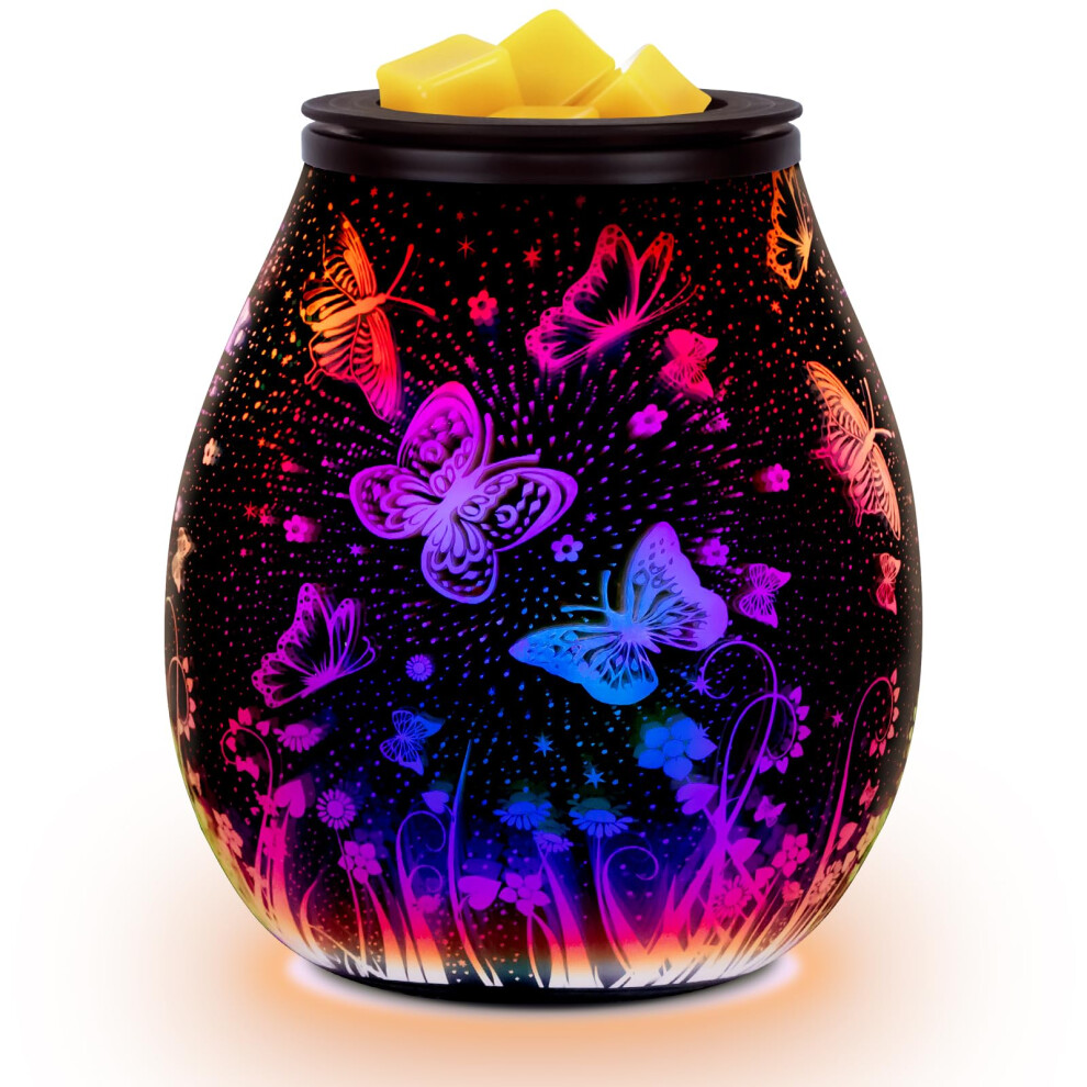 Bobolyn Glass Electric Oil Burner Wax Melts Burner Fragrance Scented Wax Candle Warmer Aroma Essential Oils Burner Melter For Home Office Bedroom
