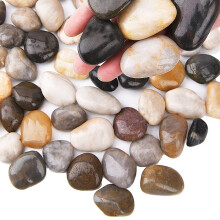 Hisredsun 3.96 lb Multi Polished Stones 3-5cm Natural River Pebbles Gravel for Aquarium, Flowerpot, Landscaping, Vase Fillers and Garden Decoration