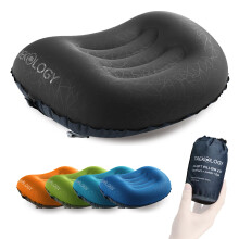 TREKOLOGY Ultralight Inflatable Camping & Travel Pillow ? Compact, Ergonomic Neck & Lumbar Support Cushion for Adults & Kids ? Ideal for Camping,