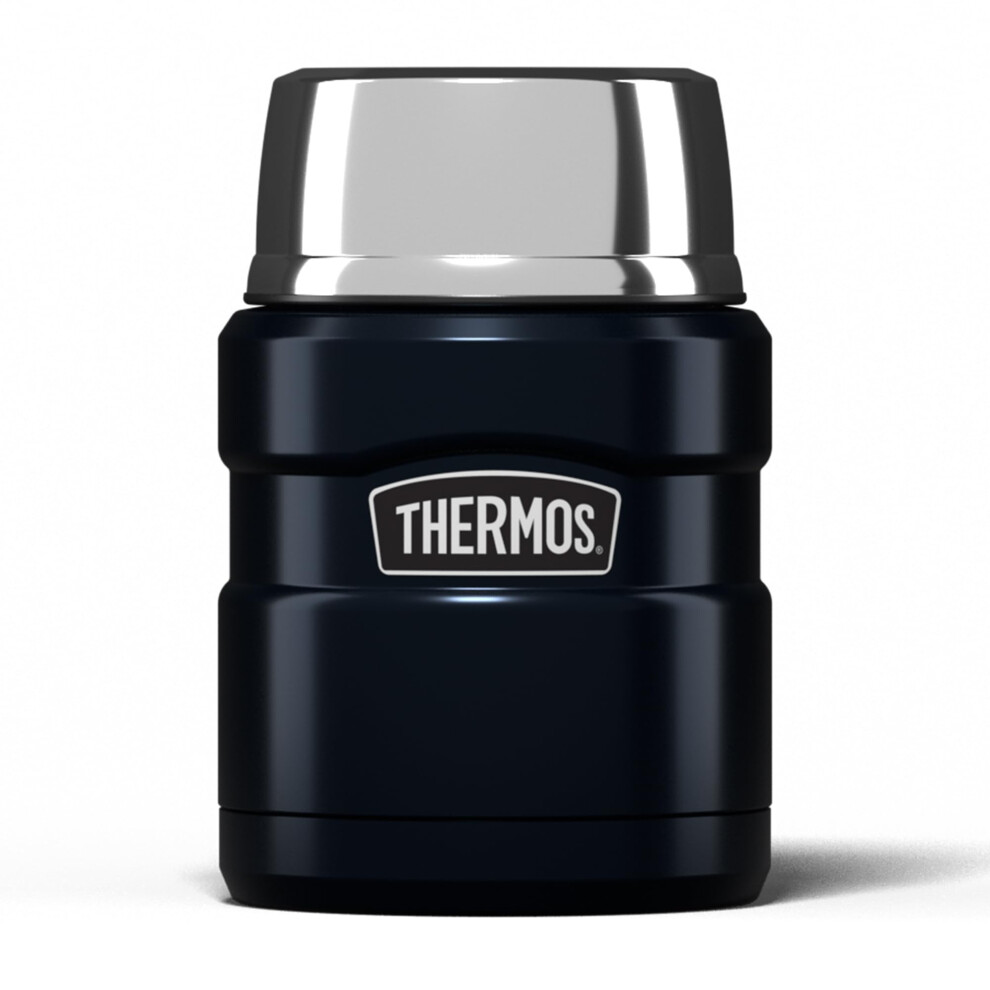 Thermos Stainless King Food Flask, 470Ml Capacity - Sleek Multi- Purpose Flask For Daily Food Prep - Durable Stainless Steel With Classic Midnight