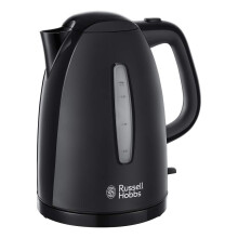 Russell Hobbs Textures Electric 1.7L Cordless Kettle (Fast Boil 3KW, Black Premium Plastic, matt & high Gloss Finish, Removable Washable Anti-Scale